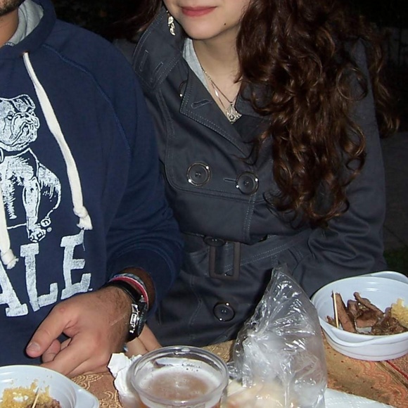 Silver-Buttoned Grey Pea Coat - Picture 3 of 3